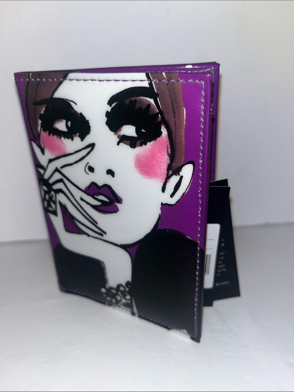 Nwt Izak Zenou Purple Fashion French women art Passport Holder Travel Wallet